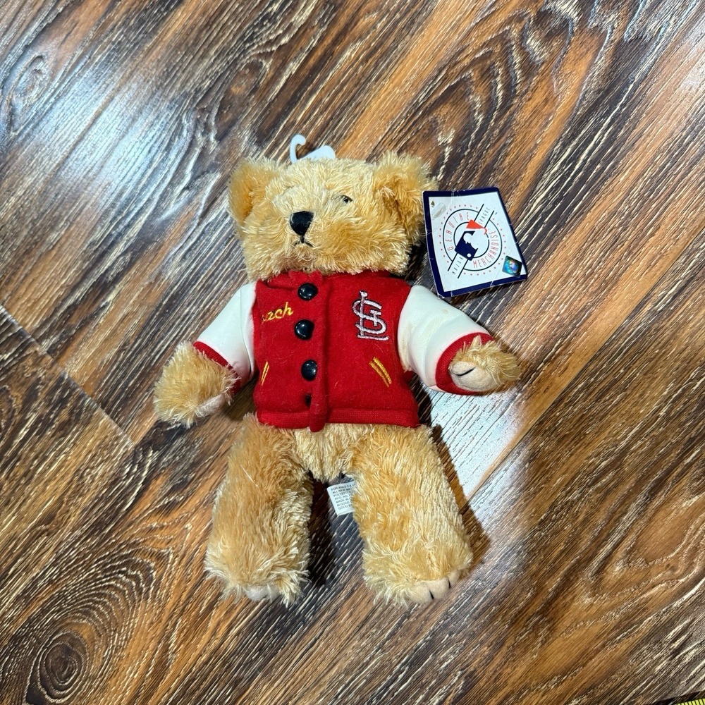 NEW St Louis Cardinals MLB 2006 13"‎ Plush Stuffed Bear "Coach" Vintage Toy